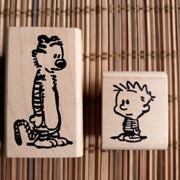 Calvin and Hobbes Rubber Stamp Set Of 2 Carmen's Veranda - Picture 1 of 7